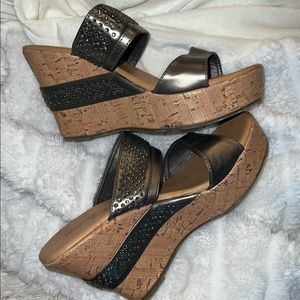 Madeline Stuart Bamboo Cork Wedge Heels